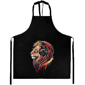 Discover Reggae Lion Streetwear Design Aprons