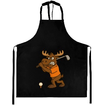 Discover Angry Golf Moose Aprons
