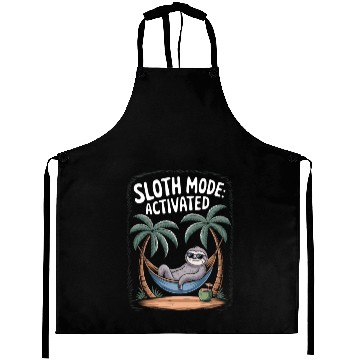 Discover Funny Sloth, Relaxing Sloth Graphic Aprons, Cool