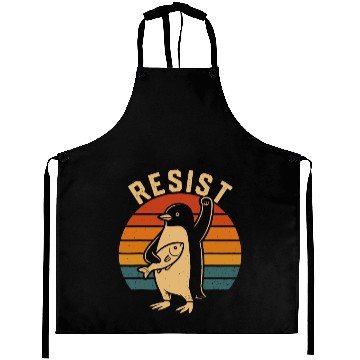 Discover Funny Protest Against Tariffs Resist Penguin Aprons