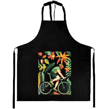 Discover Cycling Boy Comic Look Aprons