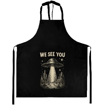 Discover We See You - Alien Spaceship Aprons