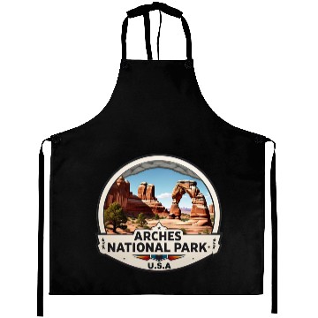 Discover Arches National Park USA Logo Aprons