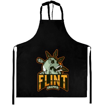 Discover Flint Knapper Skull and Arrows Aprons