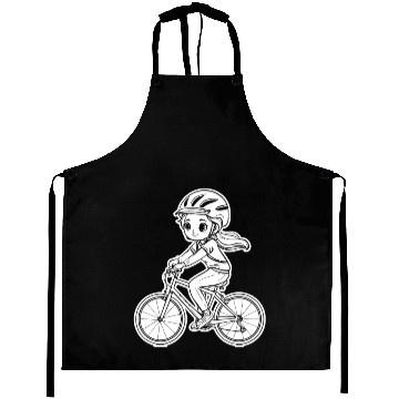 Discover Cycling Girl Sketch Aprons