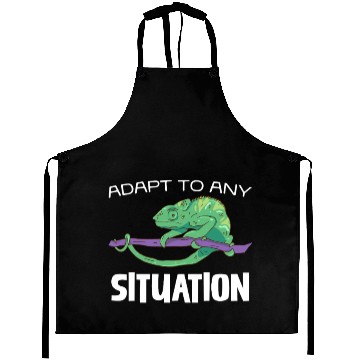 Discover Adapt to Any Situation Chameleon Illustration Aprons