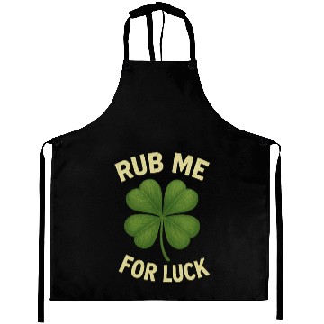 Discover Rub Me for Luck Four-Leaf Clover Aprons
