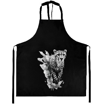Discover Cheetah: Black and White Art Design Aprons