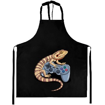 Discover Video Gaming Gamer Pogona Reptile Bearded Dragon Aprons