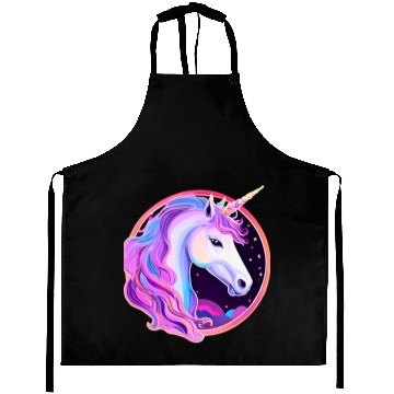 Discover Vibrant Mystic Unicorn Portrait Aprons