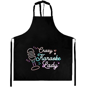 Discover Crazy Karaoke Lady Singing Singer Aprons