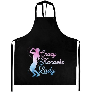 Discover Crazy Karaoke Lady Singer Singing Aprons