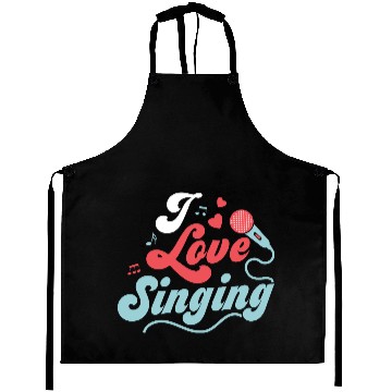 Discover I Love Singing Karaoke Singer Aprons