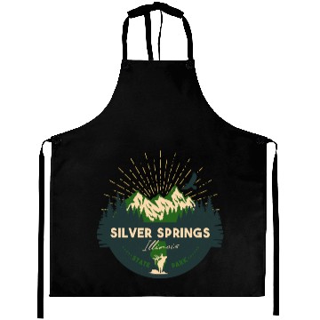 Discover Silver Springs Illinois IL State Park Retro Camp Aprons