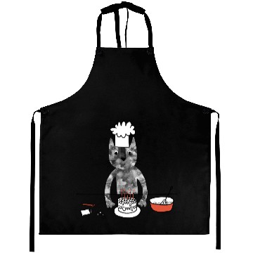 Discover Cat in a Chef Hat Baking a Cake Aprons