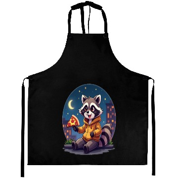 Discover Raccoon Eating Pizza Aprons