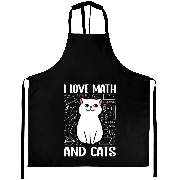 Discover I love math and cats For mathematician math geek Aprons
