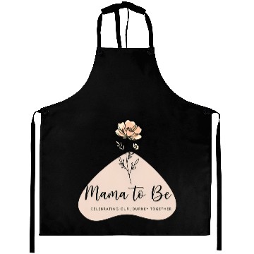 Discover Mama to Be flower line art for new mom Aprons