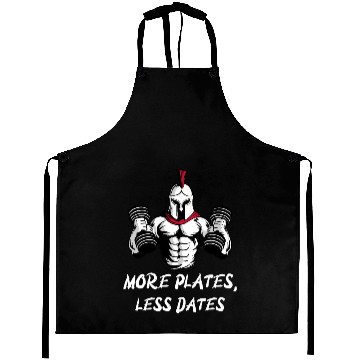 Discover More Plates, Less Dates Funny Gym Bro Aprons