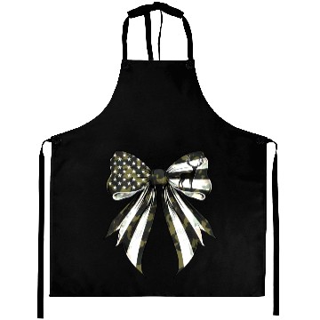 Discover Coquette Bow Deer Hunting Camouflage US Flag Pride Aprons