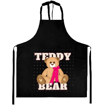 Discover Teddy Bear With A Pink Bow Aprons