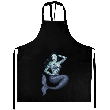Discover Old School Clasic Tattooed Mermaid Pinup Aprons