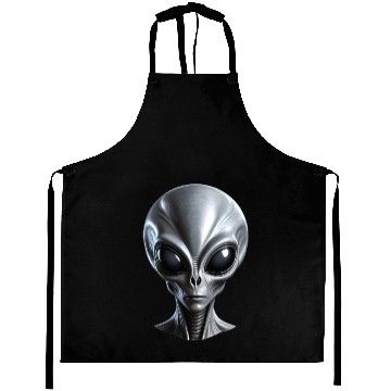 Discover Real Grey Alien with a big head Aprons