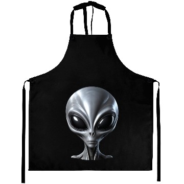 Discover Scary Small Grey Alien Extraterrestrial Aprons