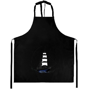 Discover Minimalist Sailing Ship - Nautical Adventure Aprons