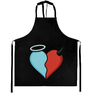 Discover Divided Heart Good and Evil Contrast Angel, Devil Aprons