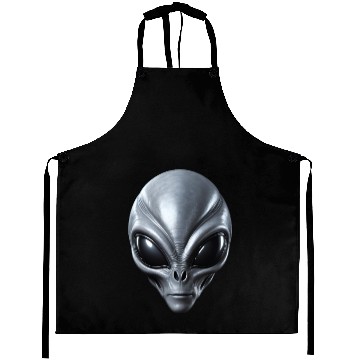 Discover Real Grey Alien Extraterrestrial Face Aprons