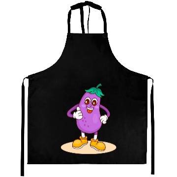 Discover Animated Eggplant Character Design Aprons