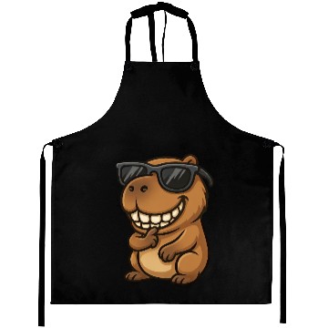 Discover Cool capybara guinea pig sunglasses smile Aprons