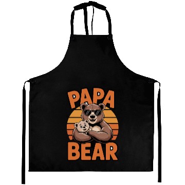 Discover Papa Bear with Cool Sunglasses and Cute Cub Aprons