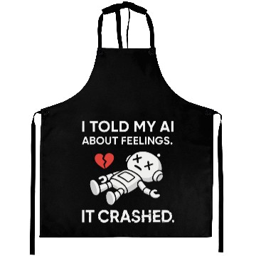 Discover Cute & Nerdy Robot – I Told My AI About Feelings Aprons