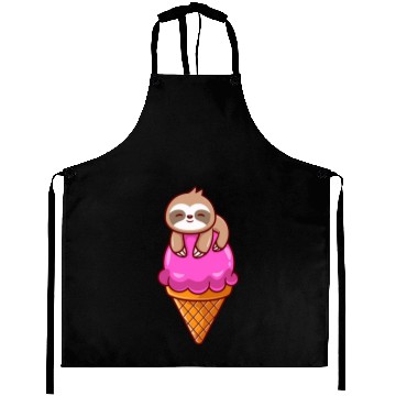 Discover Adorable Sloth on Ice Cream Cone Print Aprons