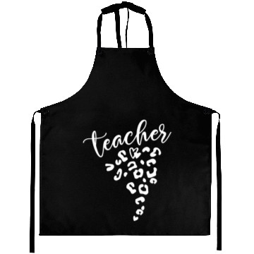 Discover Teacher Leopard Heart Design for Educators Aprons