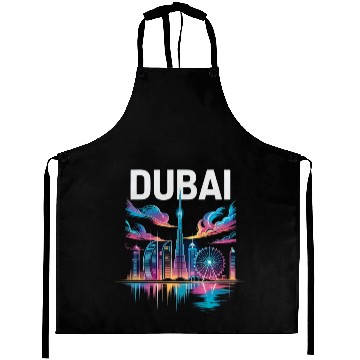 Discover Dubai Skyline Neon Art Aprons