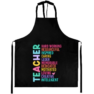 Discover TEACHER APPRECIATION Colourful Inspirational Words Aprons