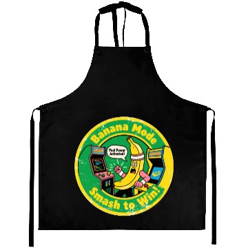 Discover Funny Banana Gamer Smash to Win Banana Mode Aprons