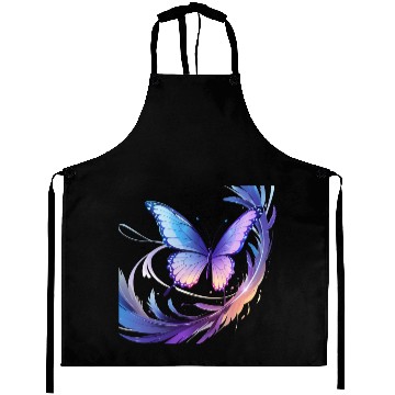 Discover Spectrum Wings – Abstract Floral Butterfly Design Aprons