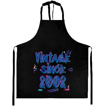 Discover Vintage Since 2002 Graffiti Glitch 23rd Birthday Aprons