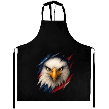 Discover Fierce American Eagle Ripped Design Aprons