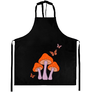Discover Enchanted Mushrooms & Butterflies Art Aprons
