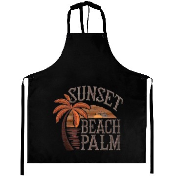 Discover Sunset Palms Beach Scene Design Aprons