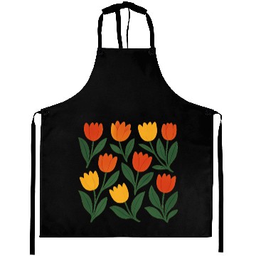 Discover Bright Tulip Garden Pattern Aprons