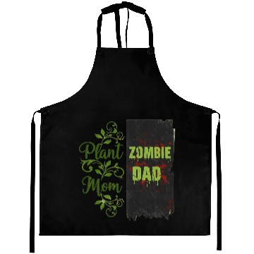 Discover Plant Mom Zombie Dad Couple Design Aprons
