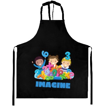 Discover Imagine Math Fun – Colorful Kids Learning Design Aprons