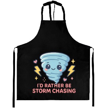 Discover I'd Rather Be Storm Chasing Weather Meteorologist Aprons