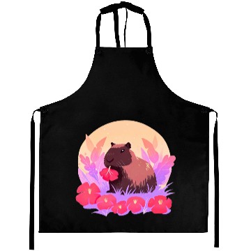 Discover Blooming Capybara Joy Aprons